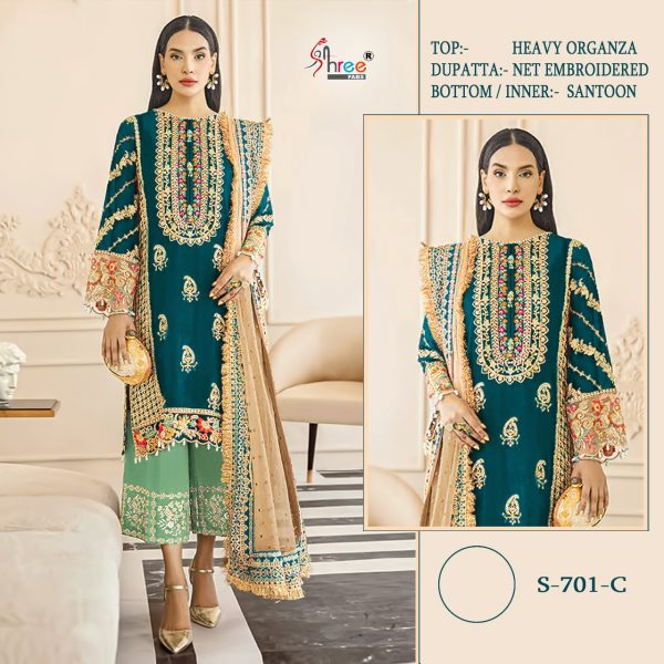 S 701 Shree Fab Wedding Wear Wholesale Pakistani Dress Material Catalog